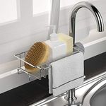 Sponge Holder for Kitchen Stainless Steel Side Hanging, Sink Drainer Rack for Kitchen or Bathroom Tools, Brush Holder, Dish Cloth Scourers Hanger, Faucet Sponge Holder and Sink Stopper Holder