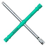 Innovative 4-in-1 Lug Wrench from WIESEMANN 1893 I Foldable Car Wheel Nut Wrench Made of Q-30 Steel with Ball Guard & Space-Saving I 81314