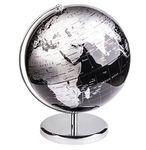 Exerz World Globe (Dia 12-Inch / 30cm) Metallic Black - English Map - Educational/Geographic Globe - Stainless Steel Arc and Base/Earth World