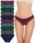 SIMIYA 7/10 Pack Women Underwear Cotton Low Rise Briefs, Women's Panties Hipster Ladies Stretch Bikini Underwear