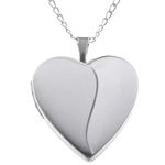 Alexander Castle 925 Sterling Silver Locket Necklace for Women - Girls 2 Photo Locket - 21mm x 19mm 2 Tone Heart Locket with 18" Silver Chain & Jewellery Gift Box