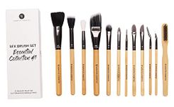 Narrative Cosmetics SFX Brush Set, Essential Collection #1, 12 Makeup Brushes with Synthetic Bristles & Natural Bamboo Handles