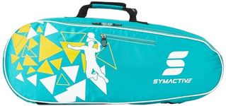 Amazon Brand - Symactive Panther Double Zipper Badminton Kit Bag | Water-Repellent Outer Fabric | Two Spacious Compartments | for Storing Racquet Sets and Essentials (Sea Green)