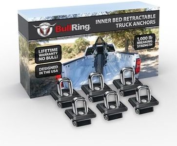 Bull Ring Inner Bed Retractable Truck Bed Tie Down Anchors for 2007+ Chevy Silverado & GMC Sierra, 2015+ Chevy Colorado & GMC Canyon (3 Pairs)