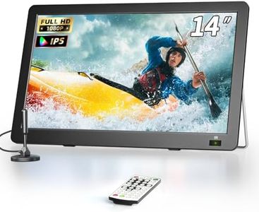 Erasiny TV, Small Portable TV for Car with Antenna, 1080P Screen Flat, HDMI