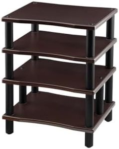 Monolith 4 Tier Audio Stand XL - Open Air Design, Each Shelf Supports up to 75 Lbs, Perfect Way to Organize AV Components, Espresso