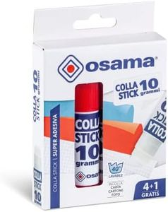 Osama - Pegamento Barra Extra Fuerte, 4 Piezas + 1 Gratis, 10gr - Set Pegamentos Ideal para Material Escolar y Papeleria Oficina - Deslizante sobre Papel, Resistente y Apto para Niños, Fórmula Clásica