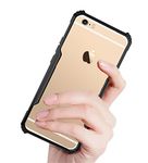 ANKIRANT® 360 Back Case Cover for Apple iPhone 6 / iPhone 6s (Transparent Hybrid Black Bumper Corner Crystal Clear Camera Protect Protection) - Black Transparent