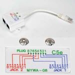 InstallerParts 10/100 BaseT RJ45 1P/2J Type 8 Wiring Splitter, Pigtail Type