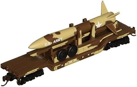 Bachmann Industries Inc. 52' Center-Depressed Flat-Car Desert Military with Missile - N Scale