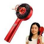 KRIS KROS Premium Electric Scalp Massager Comb | 3 In 1 Hair Oil Applicator | Red Led Light Therapy | Boost Hair Growth | Reduce Dandruff | Relieve Stress | IPX7 Waterproof | 6 ML Oil Tank | 3 Hr Run-Time | Type-C (Red)