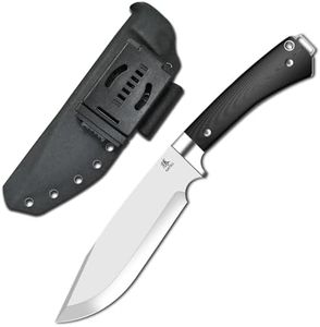 KATSU Fixed Blade Bushcraft Knife with Sheath,12.6'' Full Tang Tactical Bowie Knife for Camping Hunting G10 Handle,Outdoor Survival Knives for Men EDC AUS-8 Steel Blade Hiking