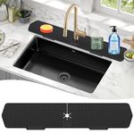 30inch Sink Splash Guard，Silicone Material Protects Faucet Handle from Dripping Water,Faucet Mat Splash Catcher,Multipurpose for Kitchen Sink, Bathroom, Sink Sponge Holder