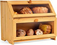 Wooden Bread Box With Shelf