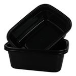 Idomy 3-Pack Large Plastic Dish Pan, Rectangular Plastic Wash Basin, 18 Quart