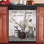 Bless Home Magnet Sticker Bouquet Dishwasher Cover Kitchen Decorative,Farm Floral Dish Washer Magnet,All Those Who Enter Fridge Decal Refrigerator Magnets Appliance Panel 23"x26"