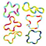 6 Pcs Tangles Fidget Toys Multicolored Spinning Fidget Toys for Kids, Relax Therapy Stress Relief Feeling Winding Toy Decompression Educational Toy Brain Imagine Combine into New Shapes,Squeeze