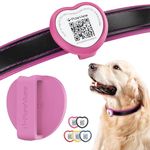 Pawview NFC & QR Code ID Tag for Pets,Silent Personalized Dog Tag Pink,Slide-On Engraved Dog Tag with Online Pet Profile,Smart Lost Pet Recovery Durable Dog Identity Tag,No Subscription