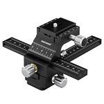 NEEWER 4 Way Macro Focusing Rail Slider with Quick Release Plate for Arca Type, 1/4" Thread for Macro Photography & Close Up Shooting, Compatible with Canon Nikon Fujifilm Sony DSLR Mirrorless Camera