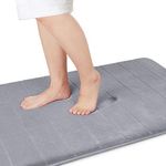 Yimobra Memory Foam Bath Mat Large Size 36.2 x 24 Inches, Soft and Comfortable, Super Water Absorption, Non-Slip, Thick, Machine Wash, Easier to Dry for Bathroom Floor Rug, Gray