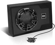 BOSS Audio Systems B12ES 12 Inch Powered Car Subwoofer Package - 1200 High Output, Built-in Amplifier, Low Profile, Remote Subwoofer Control (16 ft Cable)