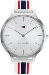 Tommy Hilfiger Samantha Silicone Band Quartz Women's Watch, 40 mm Size, Silver/White