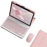 iPad Mini 6th Generation Case with Keyboard Mouse Support Pencil Charging iPad Mini 6 Keyboard Case Color Keys Removable Bluetooth Wireless Keyboard,Pink