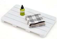 Multigot Bath Mat, HIPS Multipurpose Raised Shower Mat, Waterproof Slatted Floor Mat Non-slip Feet Duck Board for Bathroom Bathtub Poolside (55 x 34 x 4.5cm, White)