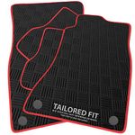 Rubber Car Mats FOR MG HS 2019+ manual Checker Rubber Car Mats - Red Ribbed Trim [PETRUB-2463]