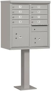 Salsbury Industries 3308GRY-U 8 A Size Doors,Type I Cluster Box Unit, Gray, for use with The USPS Lock