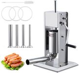 GarveeHome Sausage Stuffer, Manual 7LB/3L Sausage Maker Machine, Meat Stuffer With Dual Speed, Stainless Steel Heavy Duty Sausage Filler With 4 Stuffing Tubes, for Commercial and Home Use