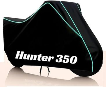 Kayme Hunter 350 Water Resistance Bike Cover Heavy Duty Premium Taffeta Motorcycle Cover | UV Protection, Dustproof, All Weather, Scratchproof, Two Wheeler Body Cover with Elastic Bottom (Black Aqua)