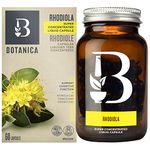 Botanica Rhodiola Liquid Capsules – Rhodiola Rosea Supplement for Stress Relief and Cognitive Support – Whole Rhodiola rosea root, Non-GMO, Vegan and Gluten Free, 60 Capsules