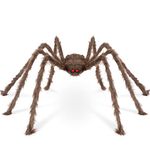 benpen Halloween Decorations Outdoor, 50'' Giant Spider Decor Scary Hairy Fake Halloween Spiders Props for Indoor Outdoor Scary Haunted House Spider Web Cobweb Theme Party Yard