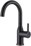 WOWOW 1 Hole Bar Faucet Single Handle Bar Sink Faucet Oiled Rubbed Bronze RV Kitchen Faucet with Supply Hose Small Kitchen Tap