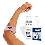 Doctor Developed Tennis Elbow Strap- Comfy Tennis Elbow Support Strap for Women & Men - Golfers Elbow Brace for Tendonitis & Injuries - Tennis Elbow Treatment (Single, Pink)