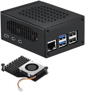 iUniker Metal Case for Raspberry Pi 5 with Pi 5 Active Cooler, Space for Hats, Add-on Boards, Cooler, and NVMe Hats (Black)