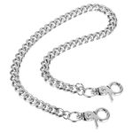 WY LIGHTING LEVEL Waist Chain Heavy Duty Metal Wallet Chains Punk Keychain Silver Color Hip Hop Keyholder Round Clasp Goth Keyring for Pants Jeans Trucker Biker Motorcycle Men Women