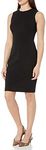 Calvin Klein Women's Scuba Crepe Sleeveless Princess Seam Sheath Dress, Black, 6