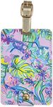 Lilly Pulitzer Purple/Green Women's Leatherette Luggage Tag with Secure Strap, Mermaid in The Shade