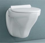 REMANENCE Ceramic Wall Mount/Wall Hung Western Toilet Commode for Bathrooms With Soft Close Seat Cover | Modern Design (LEO)