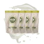 Pulsin - Unflavoured Vegan Pea Protein Powder - 1kg x 4 Pack - 8.0g Protein, 0g Carbs, 41 Kcals Per Serving - Gluten Free, Palm Oil Free & Dairy Free. May Contain SOYA.