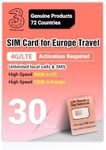 Sim Card for Europe Travel 30 Days 