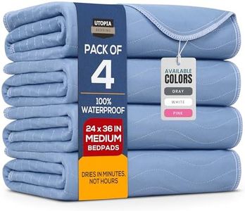 Utopia Bedding Washable Underpads 24" x 36" (Pack of 4), Waterproof Reusable Heavy Absorbency Incontinence Bed Pads for Adults, Kids, Elderly and Pets, Bedwetting Pads for Sofa and Couch (Blue)