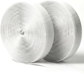 (26ft x 0.75in) White Hook and Loop Strips with Adhesive, Double Rolls of Heavy Duty Self Adhesive Tape with Backing, Nylon Self Adhesive Tape for Home Office School and Crafting