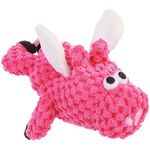 goDog 437394 Checkers Flying Pig Just for Me Plush Squeaker Dog Toy, Mini, 1 Count, Pink