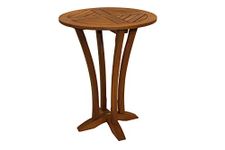 Outdoor Interiors Eucalyptus 30-Inch Diameter Round Bar Table