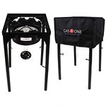 GasOne B-3600H Propane Cover 200,000-BTU Brewing Burner with Adjus, Black