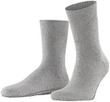 FALKE Men's Homepads Slipper Socks, Cozy Warm, Cotton Merino Wool, House Socks for Winter and Fall, Sole Grips, Grey (Light Grey 3400), 6.5-9, 1 Pair