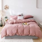 Cottonight Pink Comforter Set Queen Women Girls Blush Pink Bedding Comforter Set Full Light Pink Quilts Blanket Solid Color Dusty Rose Pink Comforter Set